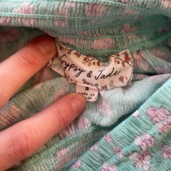 Gypsy & Jade Womens Floral Mini Skirt Blue Small Clean Girl Flowy Festival - Picture 2 of 3